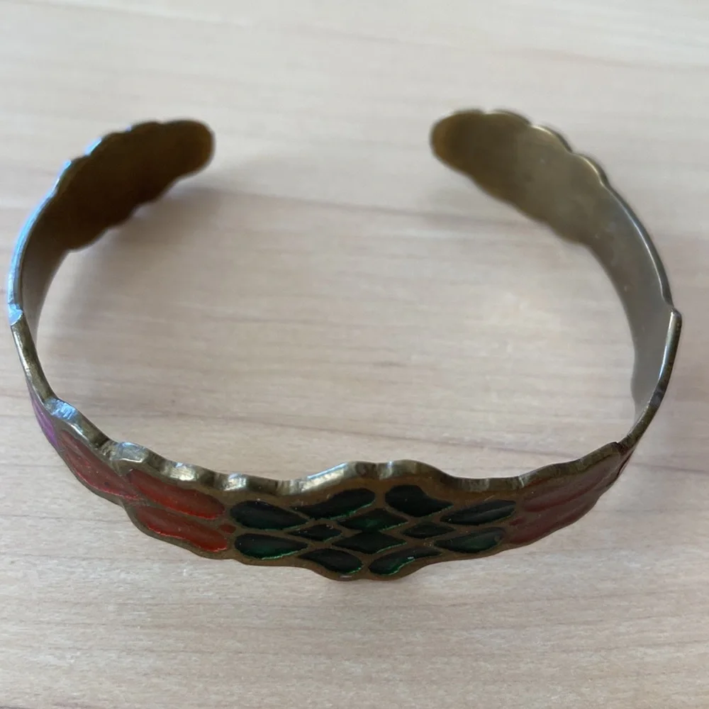Colorful Brass Adjustable Bracelet Made in India.